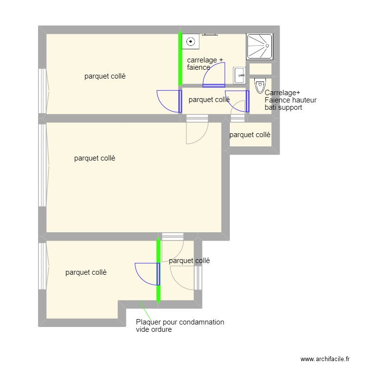 plan depaz AMENAGEMENT. Plan de 9 pièces et 54 m2