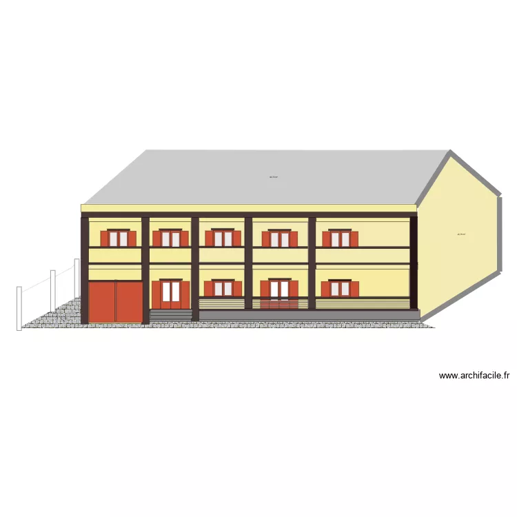 facade villa roselyne. Plan de 