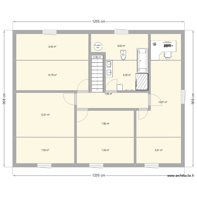 1er etage. Plan de 0 pièce et 0 m2