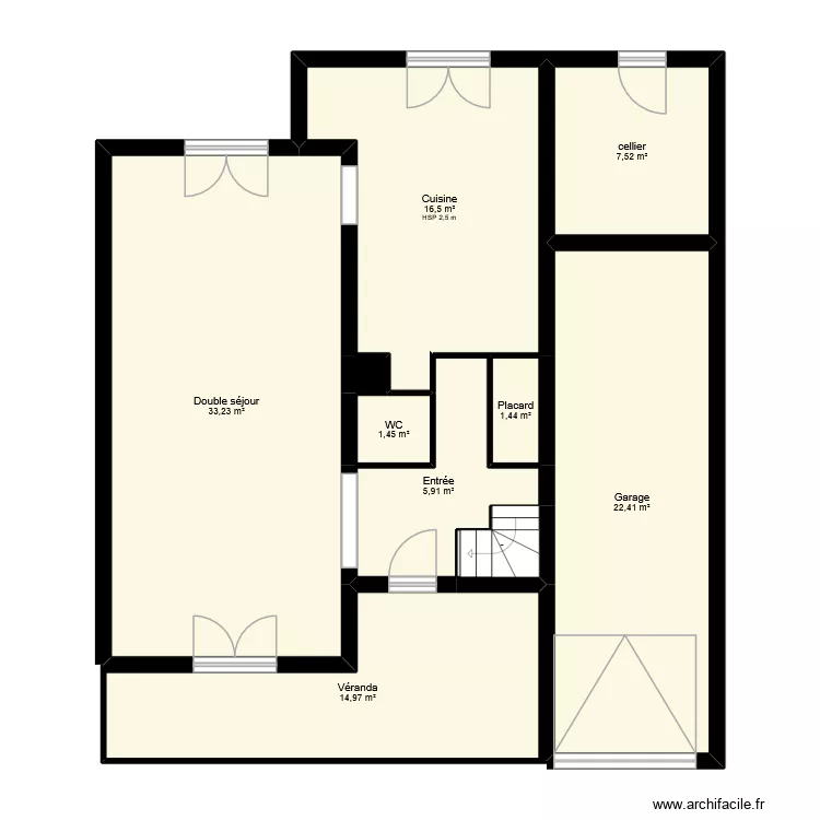 oberti. Plan de 17  et 152 m²