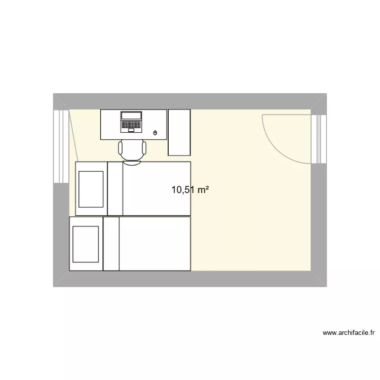 Chambre 1. Plan de 1  et 11 m²
