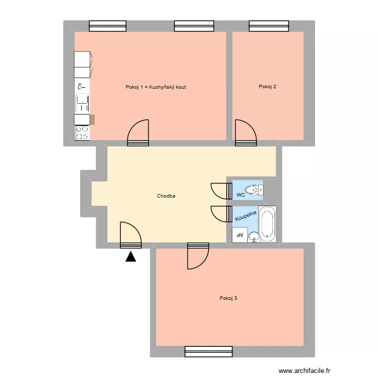 Havl&iacute;čkovo n&aacute;měst&iacute; 732, byt 5. Plan de 11  et 202 m²