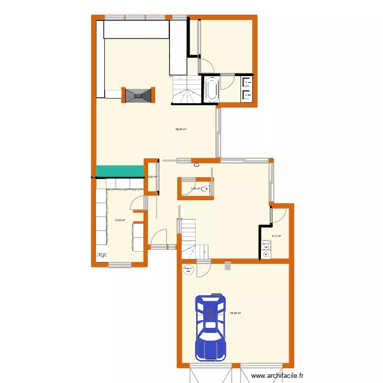 mouvaux. Plan de 6  et 157 m²