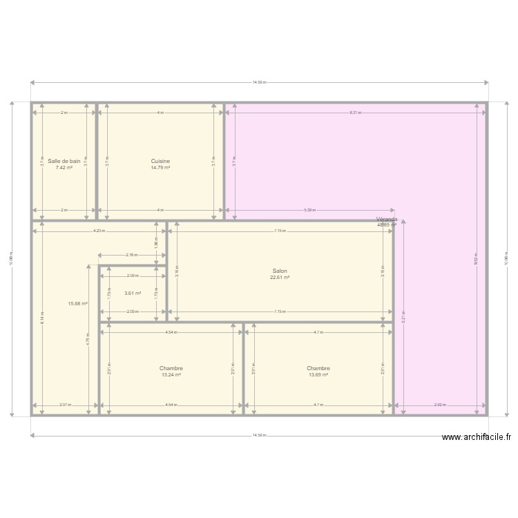 CAZANOVE. Plan de 8 pièces et 140 m2