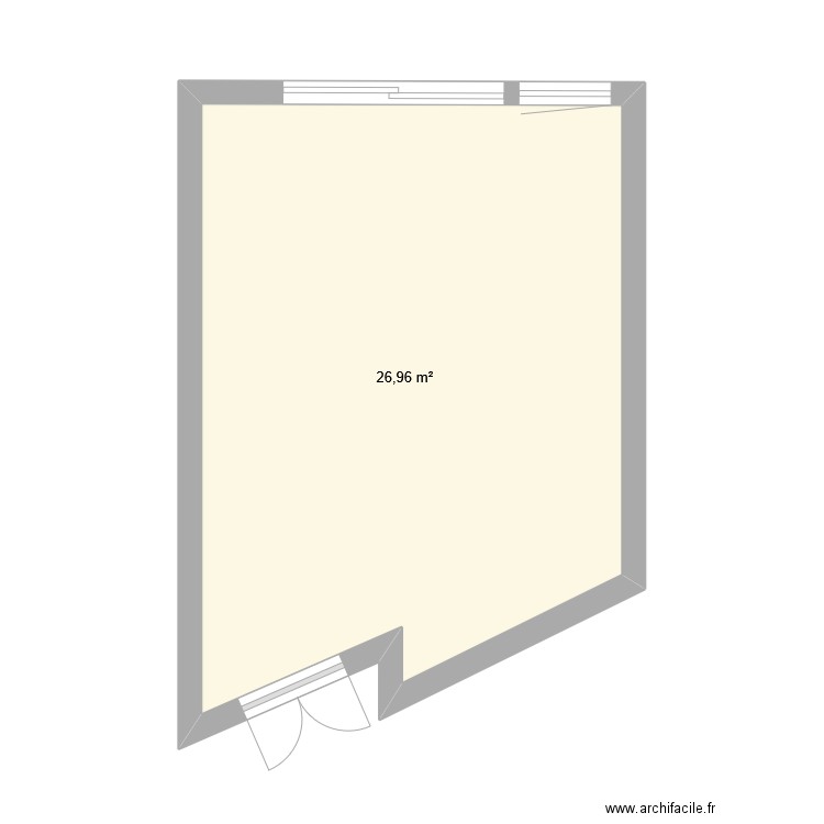 QSD ARR. Plan de 1 pièce et 27 m2