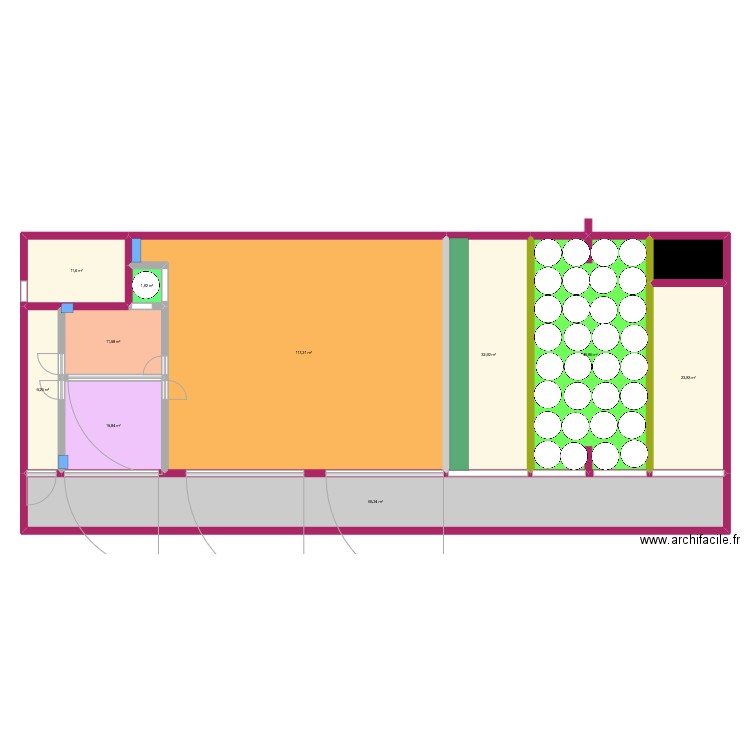 etable. Plan de 11 pièces et 342 m2