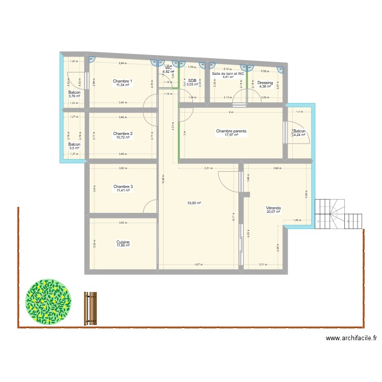 Asmine plan. Plan de 15 pièces et 298 m2