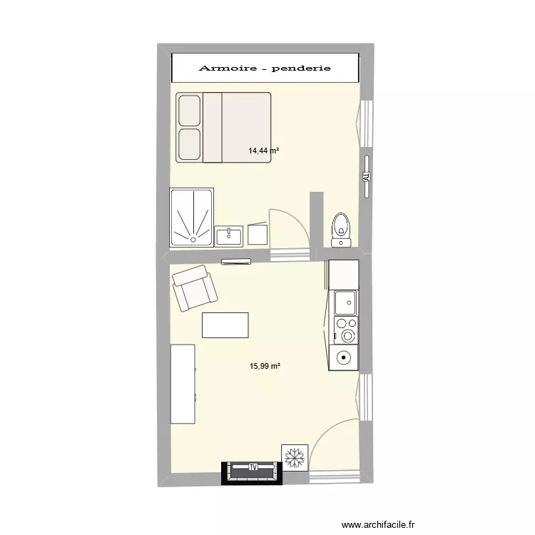 TATAV2. Plan de 2 Pièces et 30 m² TATAV2. Plan de 2 Pièces et 30 m²