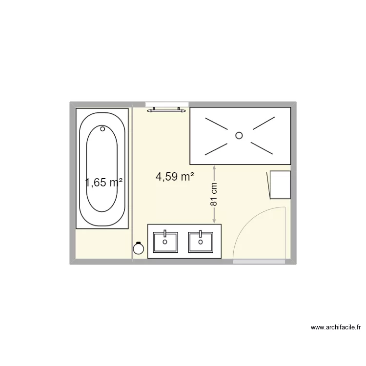 SDB 140 x80. Plan de SDB 140 x80. Plan de