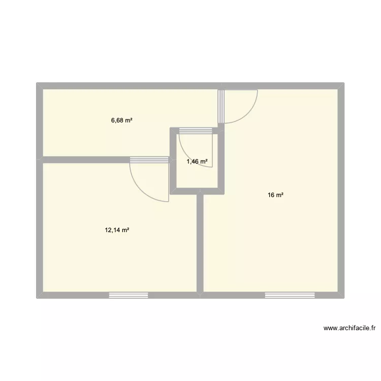1er &eacute;tage. Plan de 4  et 36 m²