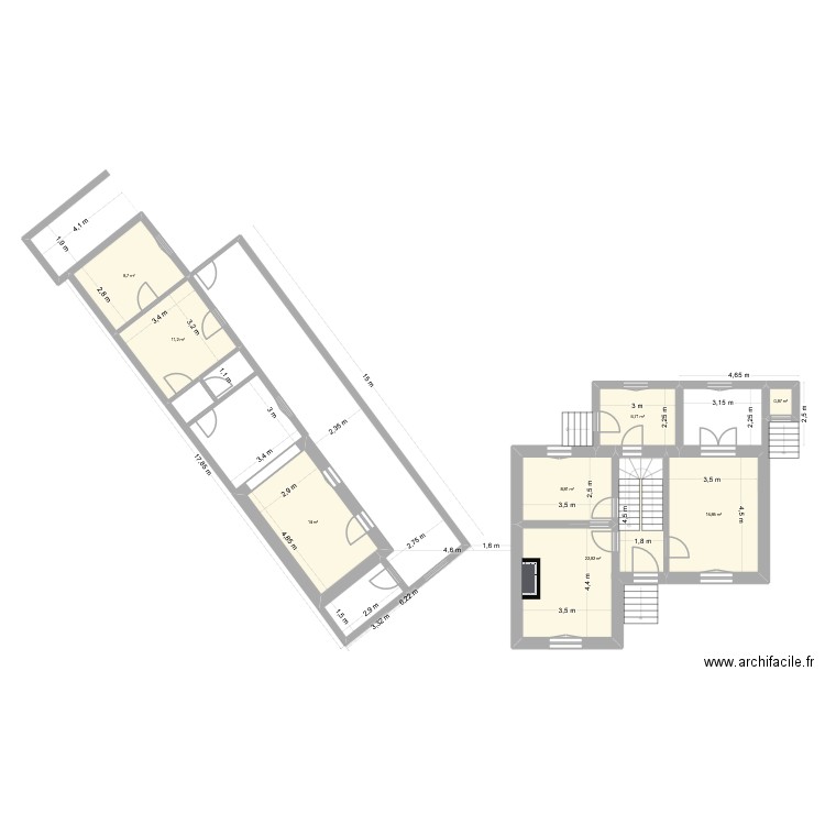 Linkin actuel-v2. Plan de 8 pièces et 90 m2