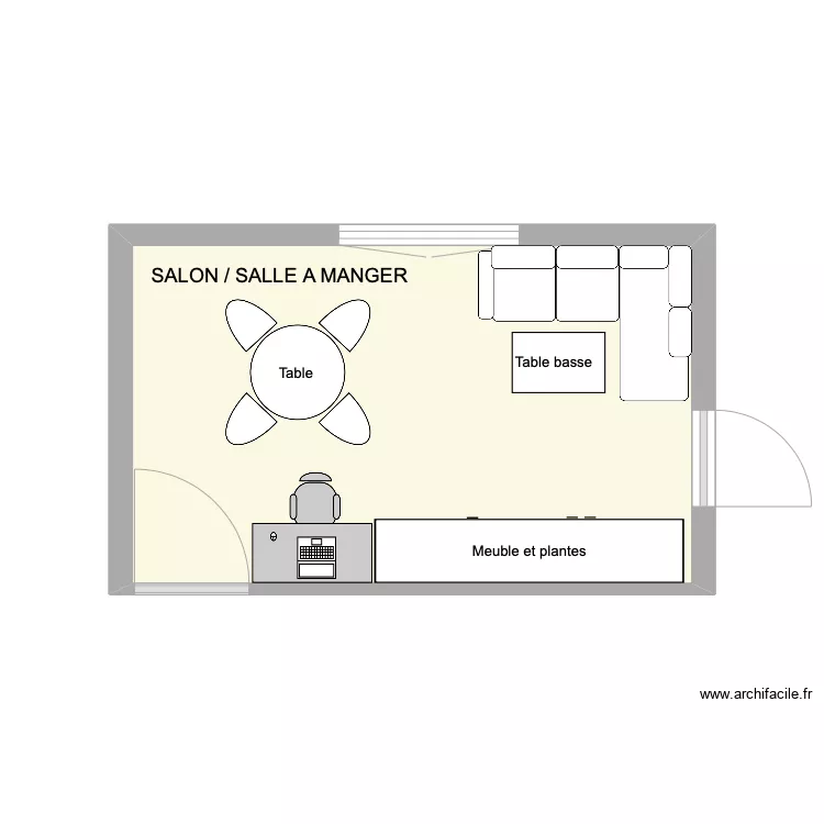 Plan de salon/salle &agrave; manger. Plan de 