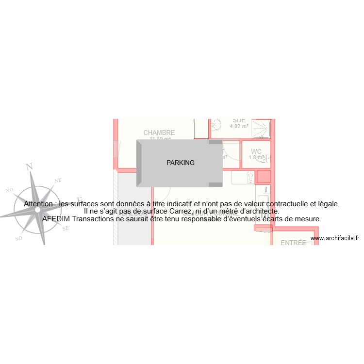 BI31087. Plan de 10 pièces et 61 m2
