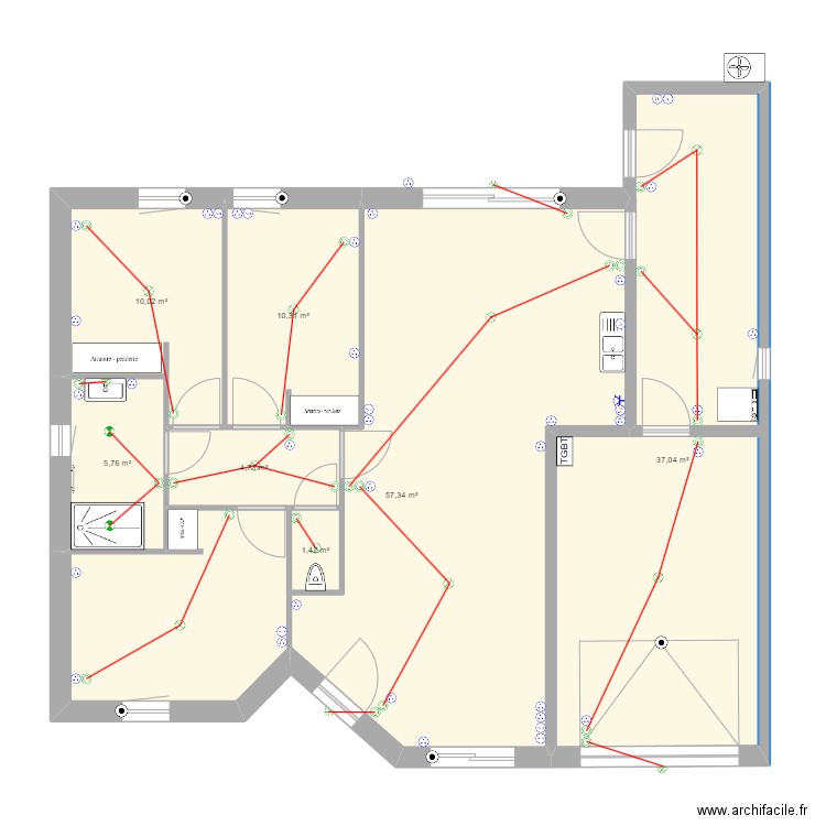 Fortin Elec. Plan de 7 pièces et 127 m2