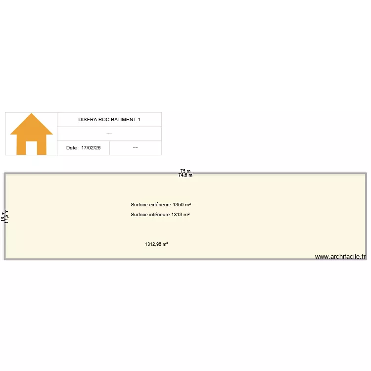 disfra rdc 1. Plan de 1  et 1313 m²