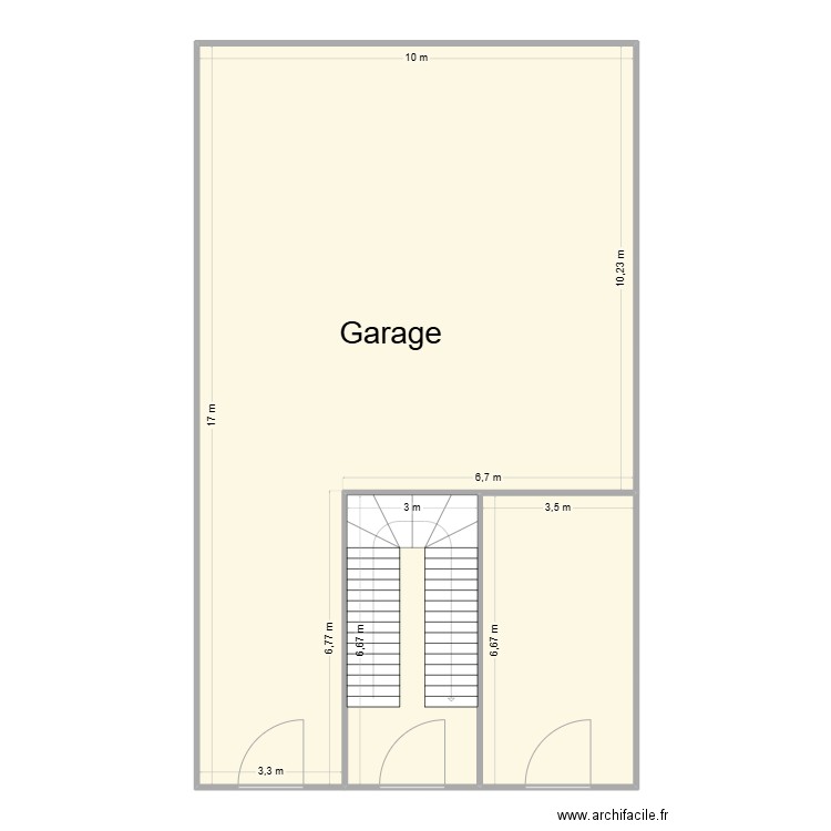 DCDD. Plan de 3 pièces et 168 m2