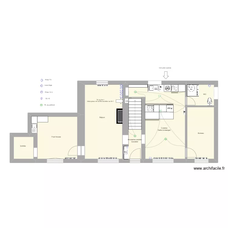 Valencogne  - Electricit&eacute;. Plan de 