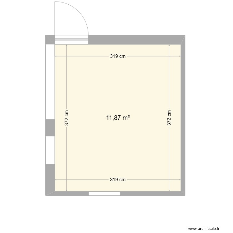 CUISINE PLAN AMENAGT ACTUEL. Plan de 1 pièce et 12 m2