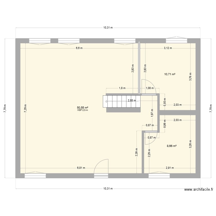 clajo maison. Plan de 3 pièces et 70 m2