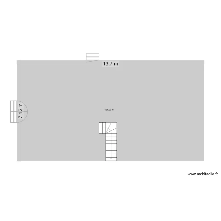 MAISON. Plan de 1  et 102 m²