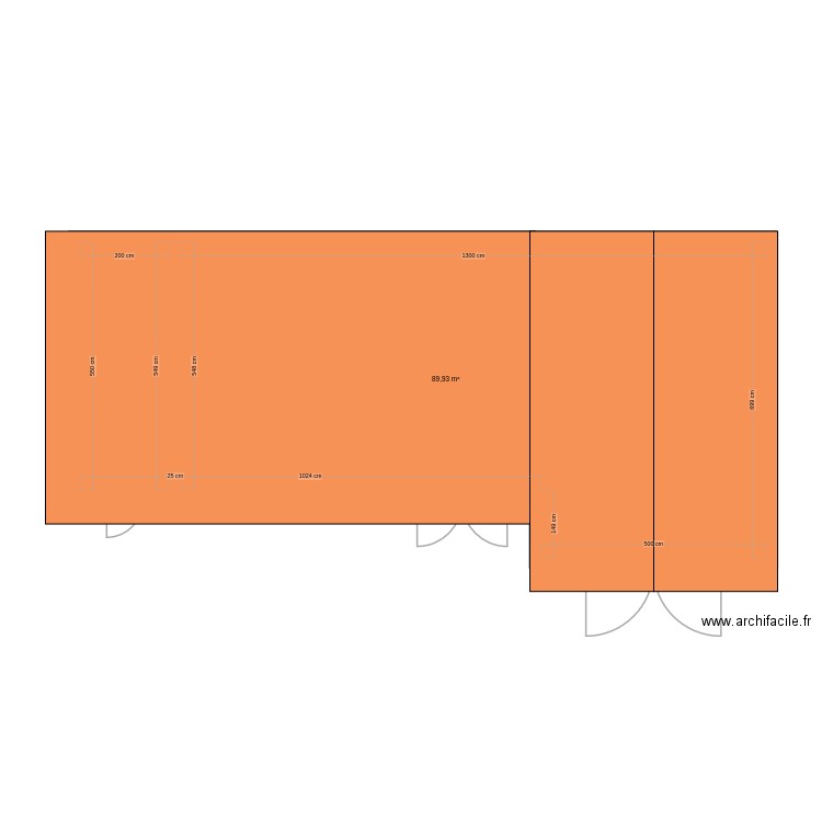 Atelier Garage. Plan de 1 pièce et 90 m2
