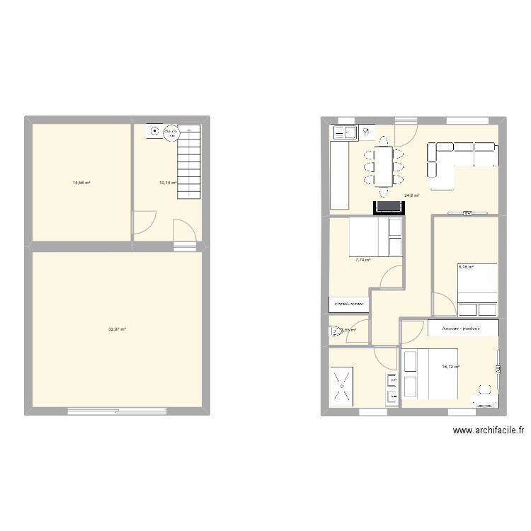 remise 1. Plan de 8 pièces et 116 m2