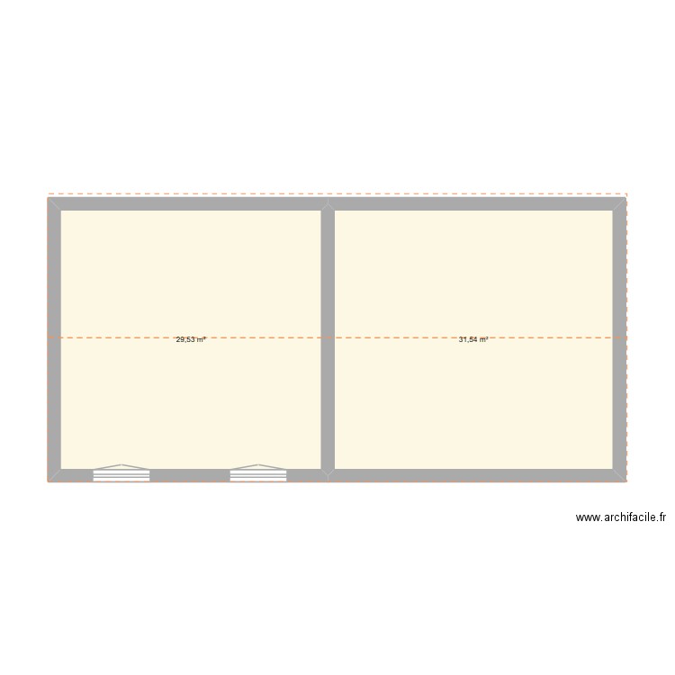 Vincourt. Plan de 2 pièces et 61 m2