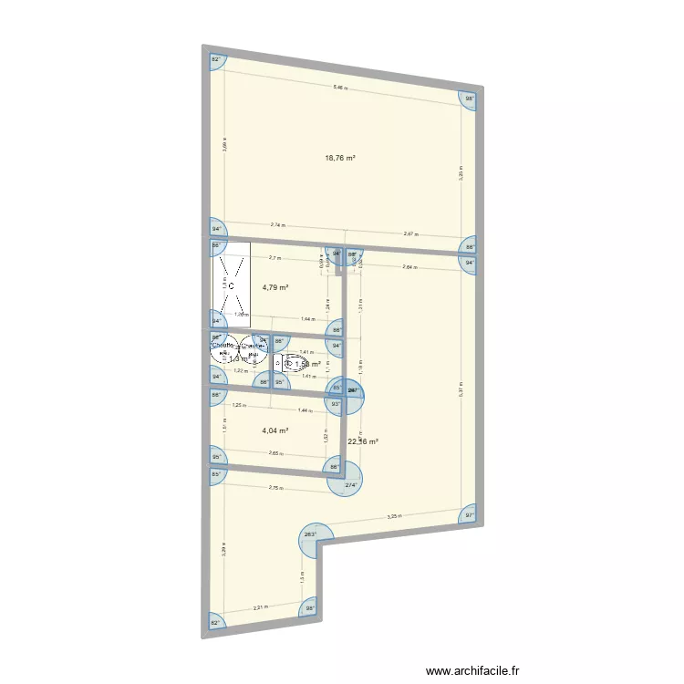 App CHARRE. Plan de 6  et 53 m²