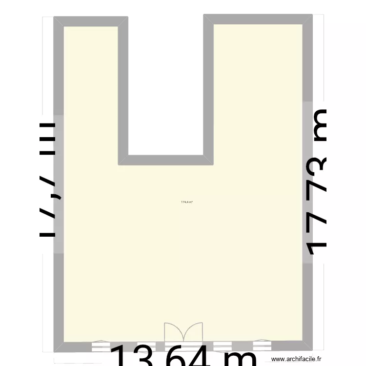 Perrier. Plan de 1  et 174 m²