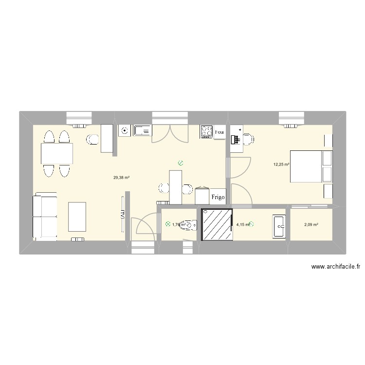 2TNE Othmane Melloul. Plan de 5 pièces et 50 m2