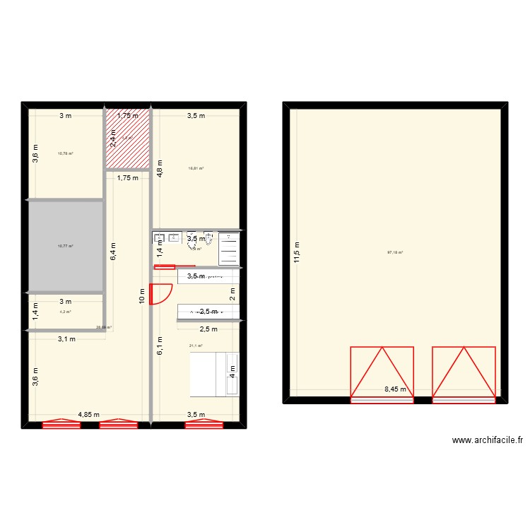 new home. Plan de 9 pièces et 199 m2