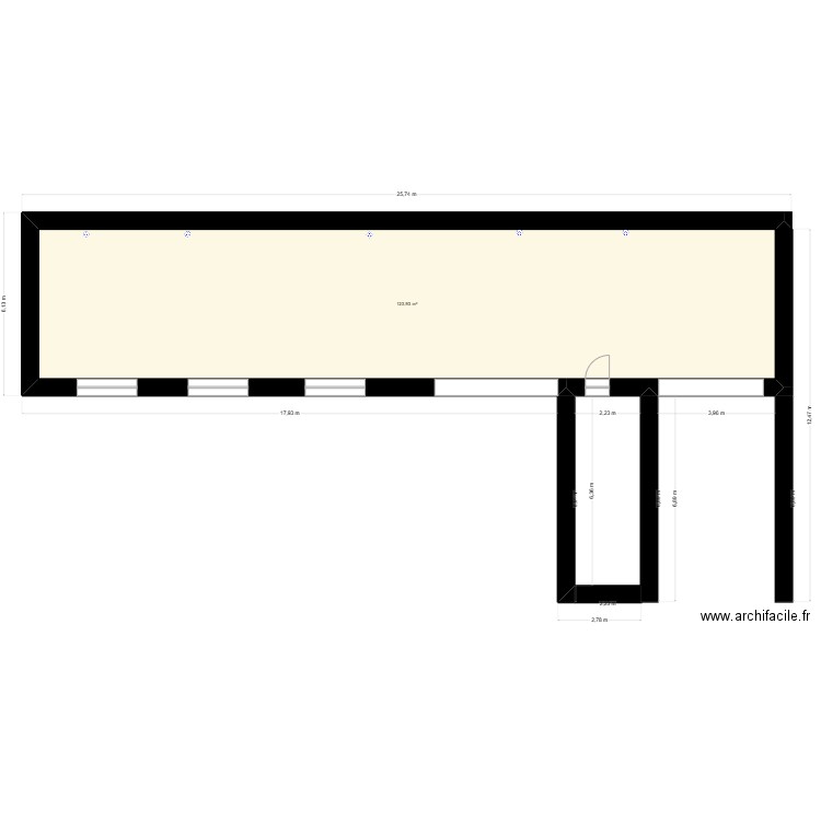 MASSE. Plan de 1 pièce et 124 m2