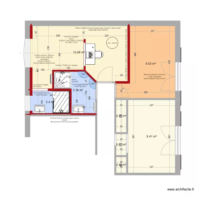 studio 01 projet. Plan de 