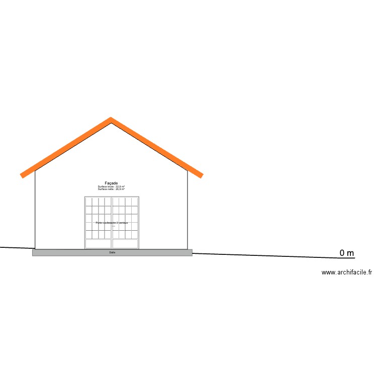 facade ouest (no coupe). Plan de 0 pièce et 0 m2