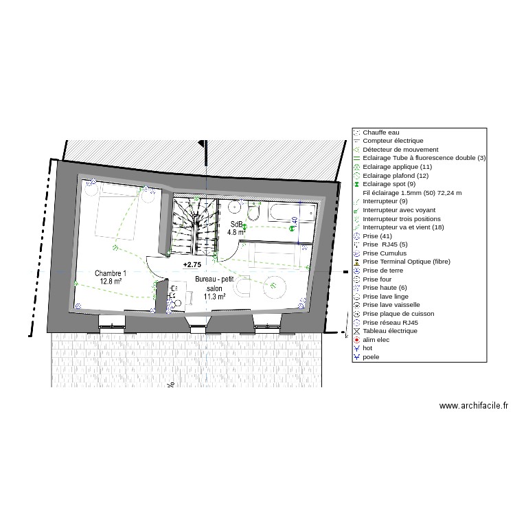 Spindler V1. Plan de 1 pièce et 36 m2