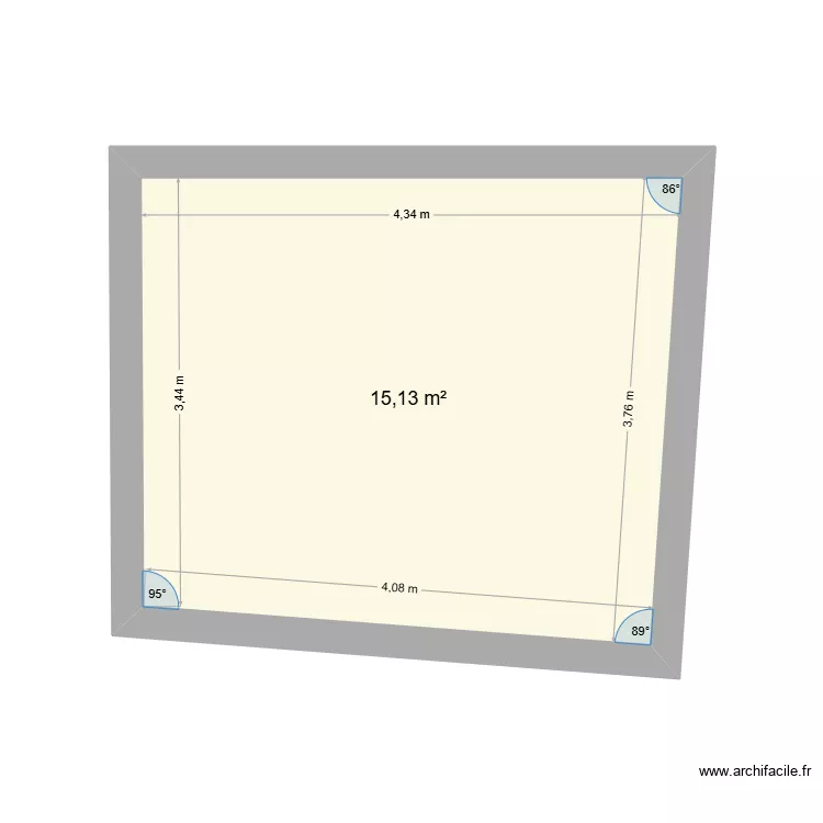 chambre Baptiste 4 + salle d'eau. Plan de 1 Pièce et 15 m² chambre Baptiste 4 + salle d'eau. Plan de 1 Pièce et 15 m²