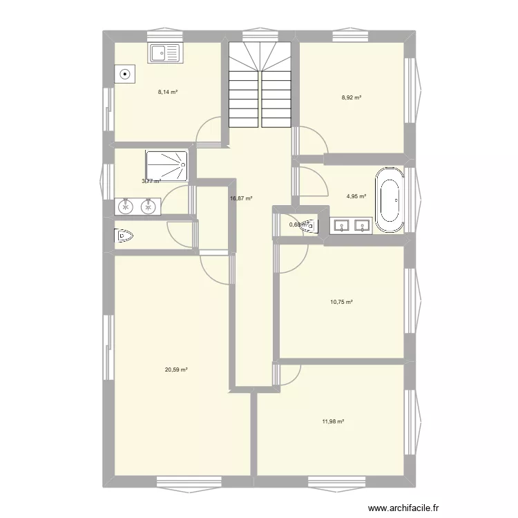 1er etage inchangé. Plan de 9 et 87 m² 1er etage inchangé. Plan de 9 et 87 m²