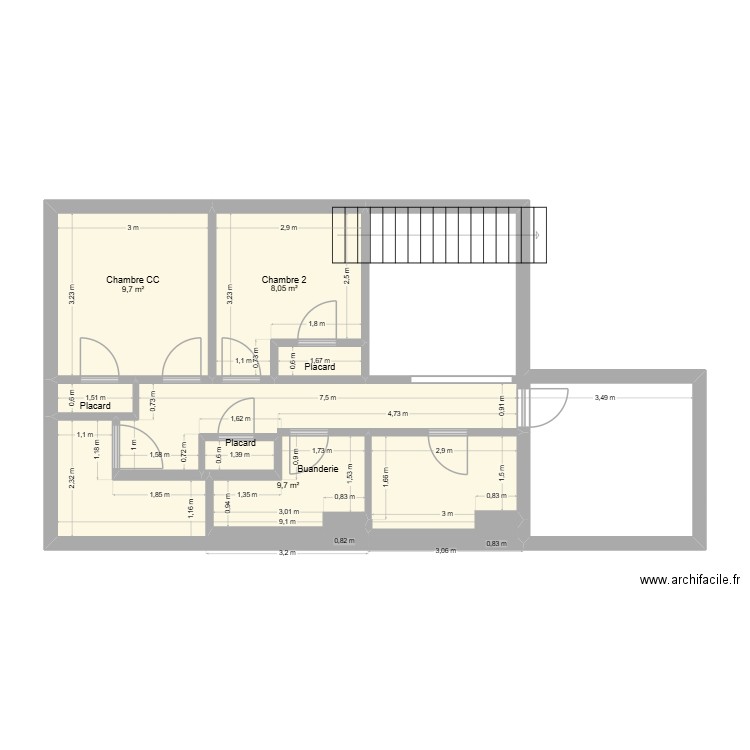 5854 CC 10jan26. Plan de 3 pièces et 64 m2