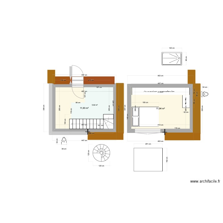 BSC atelier V2. Plan de 2 pièces et 24 m2