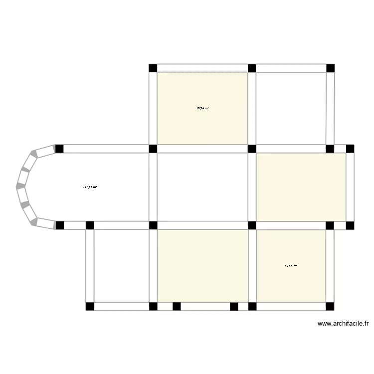 Fouille. Plan de 3  et 48 m²