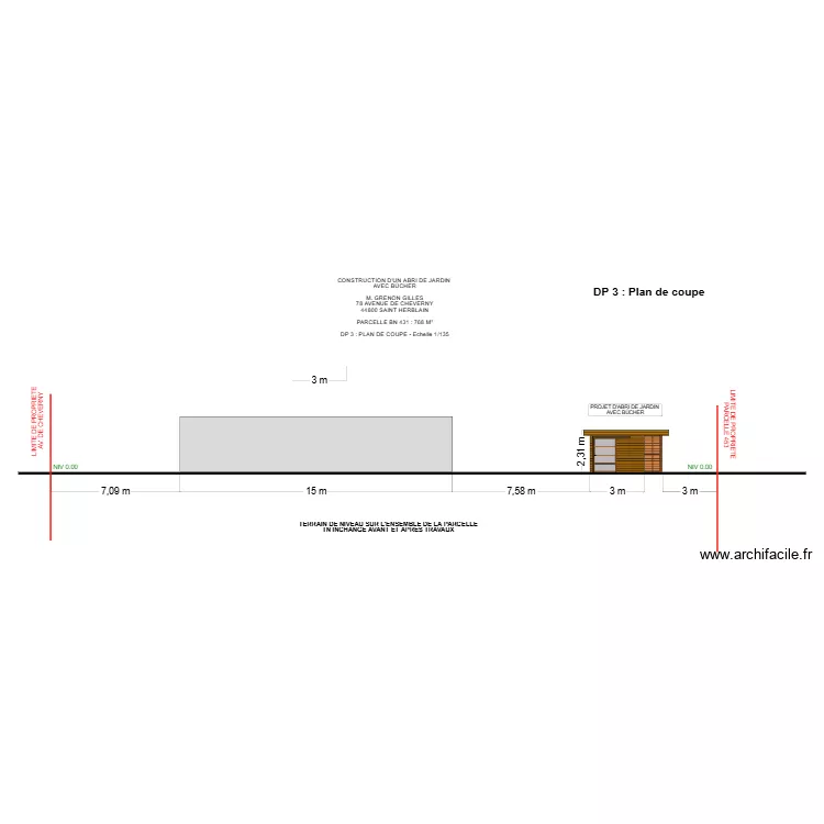DP 3 GRENON. Plan de 
