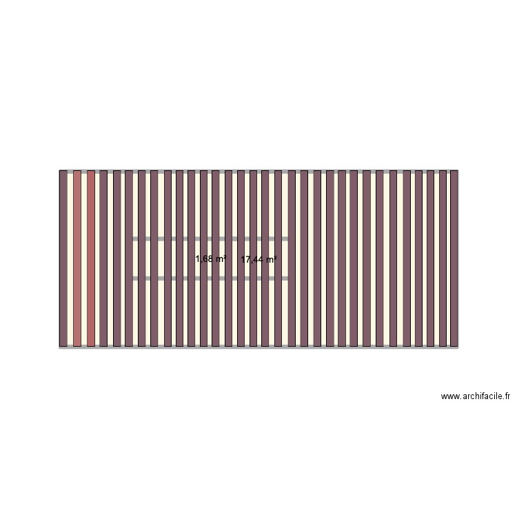 Terrasse Jean-Jacques. Plan de 2 pièces et 21 m2