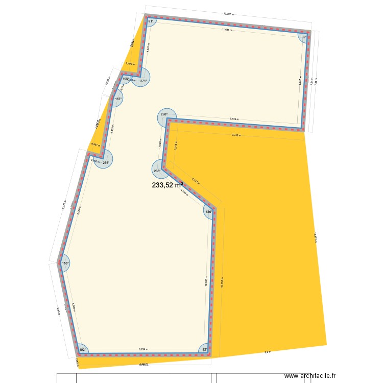 vérification cadastre. Plan de 1 pièce et 234 m2