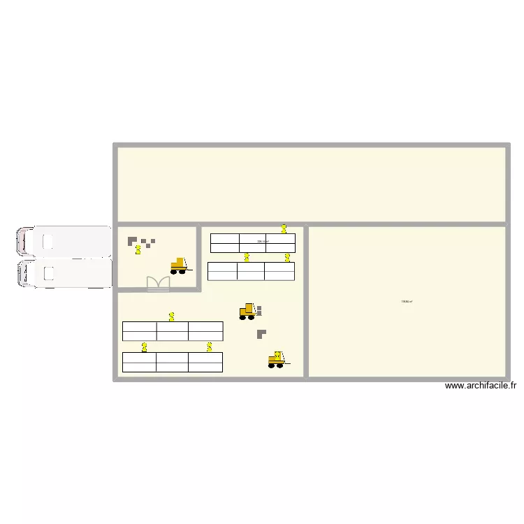 Plan Logistique. Plan de 2 pièces et 345 m²