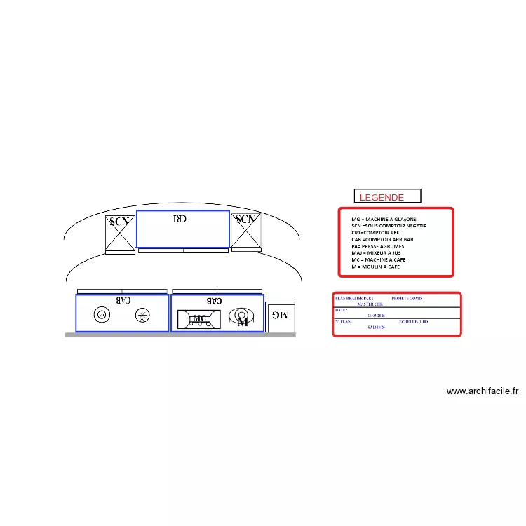 PLAN GOMIS COMPTOIR BAR 1. Plan de PLAN GOMIS COMPTOIR BAR 1. Plan de