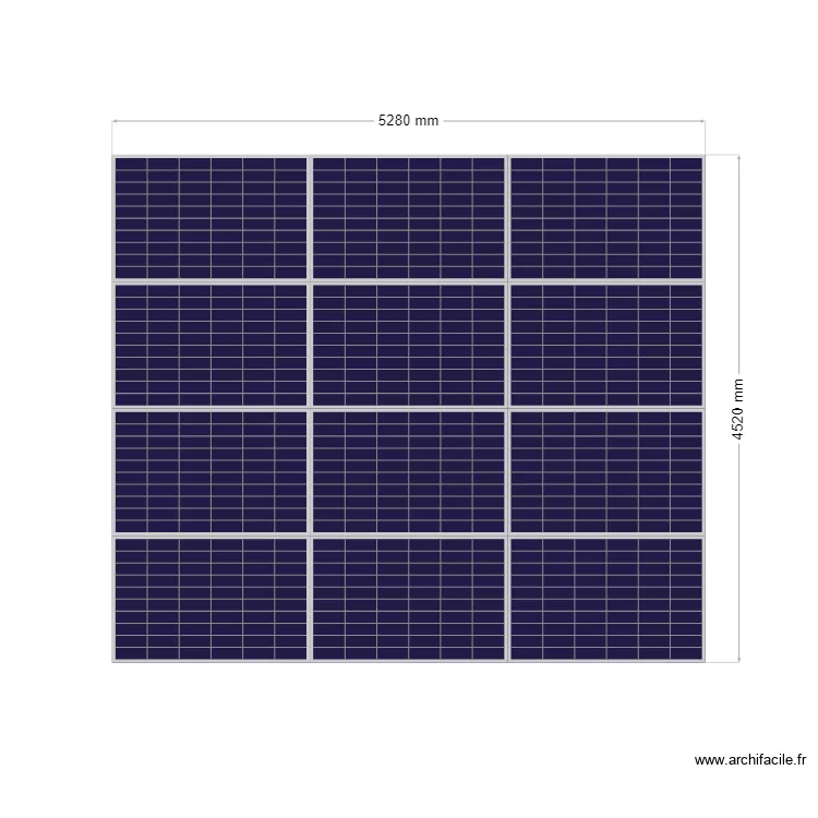 panneau solaire3x4-5280W 22A. Plan de 