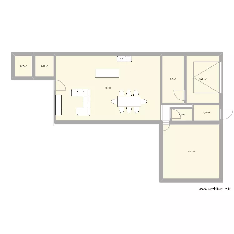 Plan1. Plan de 8  et 83 m²