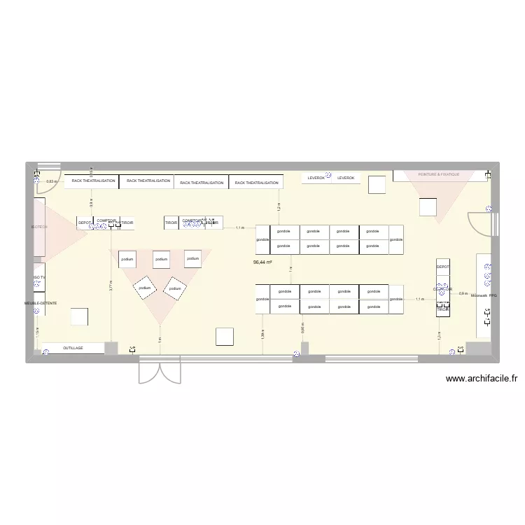PROUVY DEF-ELEC-AVEC-POTEAUX. Plan de 1  et 96 m²