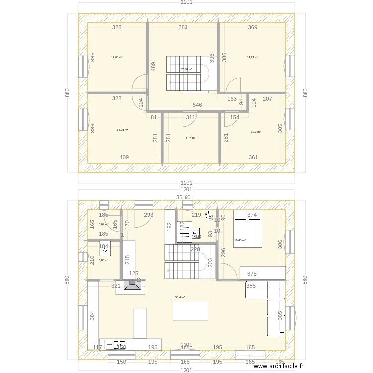 BEYNAT VMars. Plan de 11 pièces et 167 m2