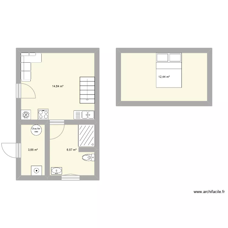 studio. Plan de 4 et 37 m² studio. Plan de 4 et 37 m²